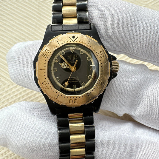 PRE TAG HEUER LADIES RARE BLACK VINTAGE 1980s SWISS QUARTZ PREOWNED WATCH