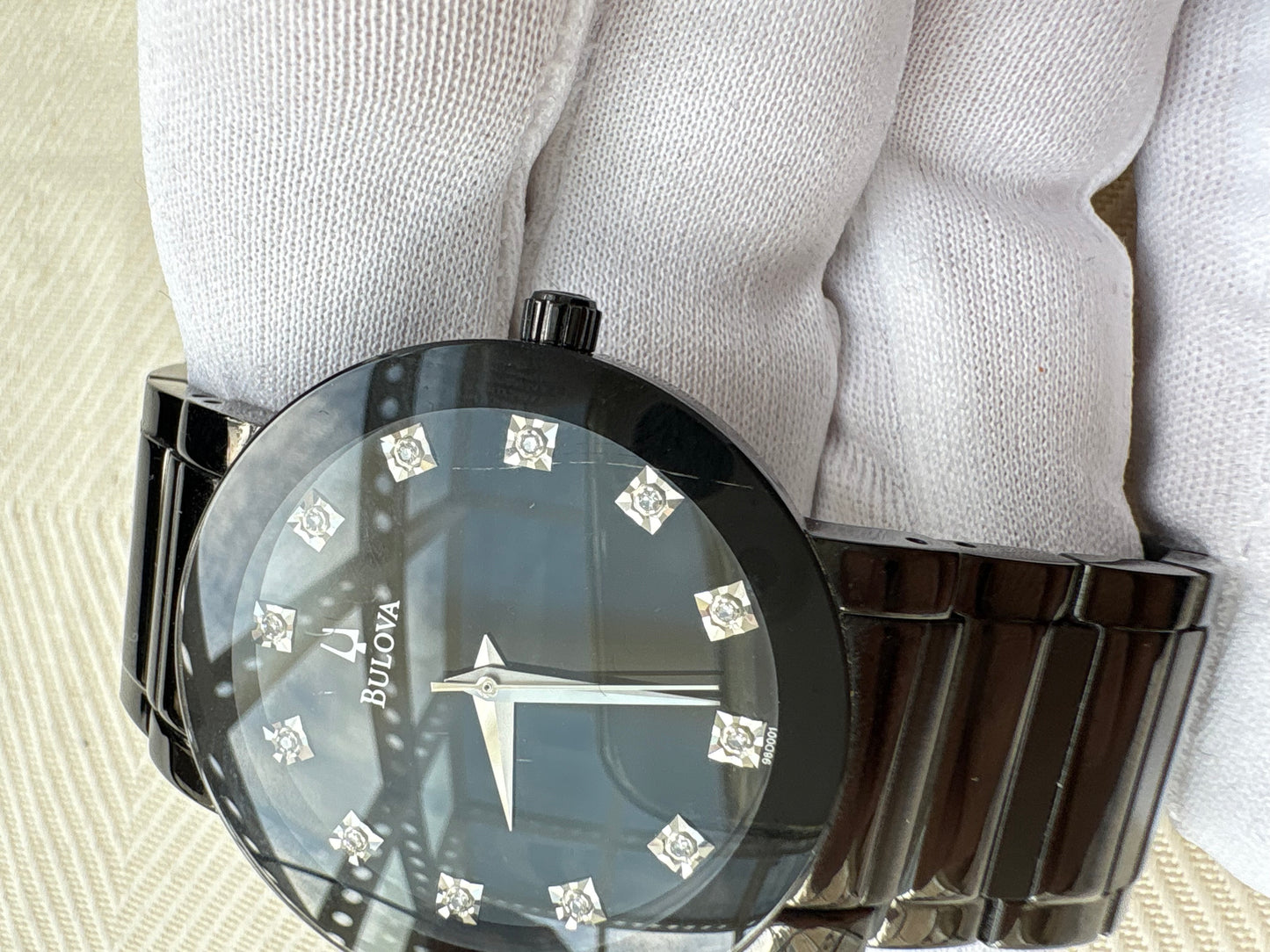 BULOVA UNISEX FULL CERAMIC BRACELET 1990s PREOWNED JAPAN WATCH
