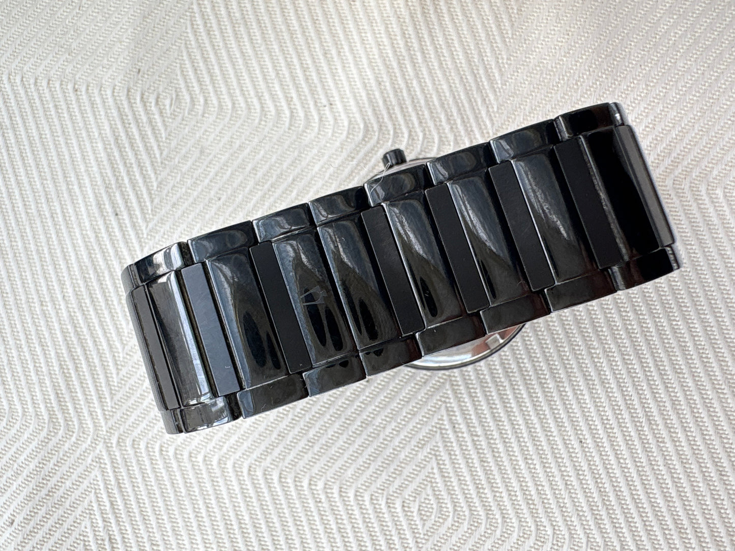 BULOVA UNISEX FULL CERAMIC BRACELET 1990s PREOWNED JAPAN WATCH