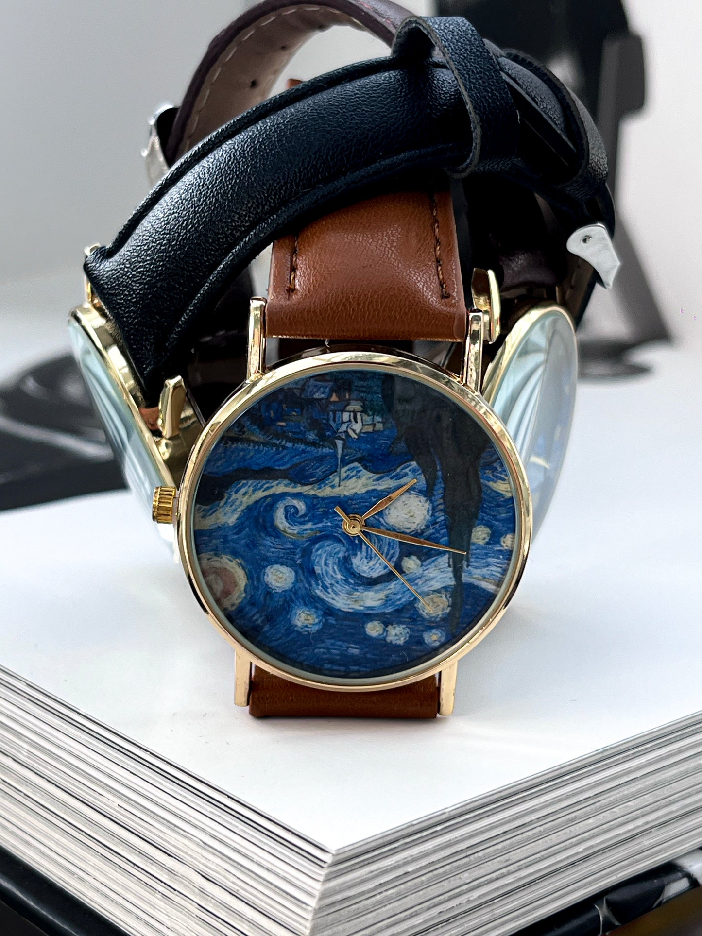 VAN GOGH ART FASHION WATCH BLACK STRAP