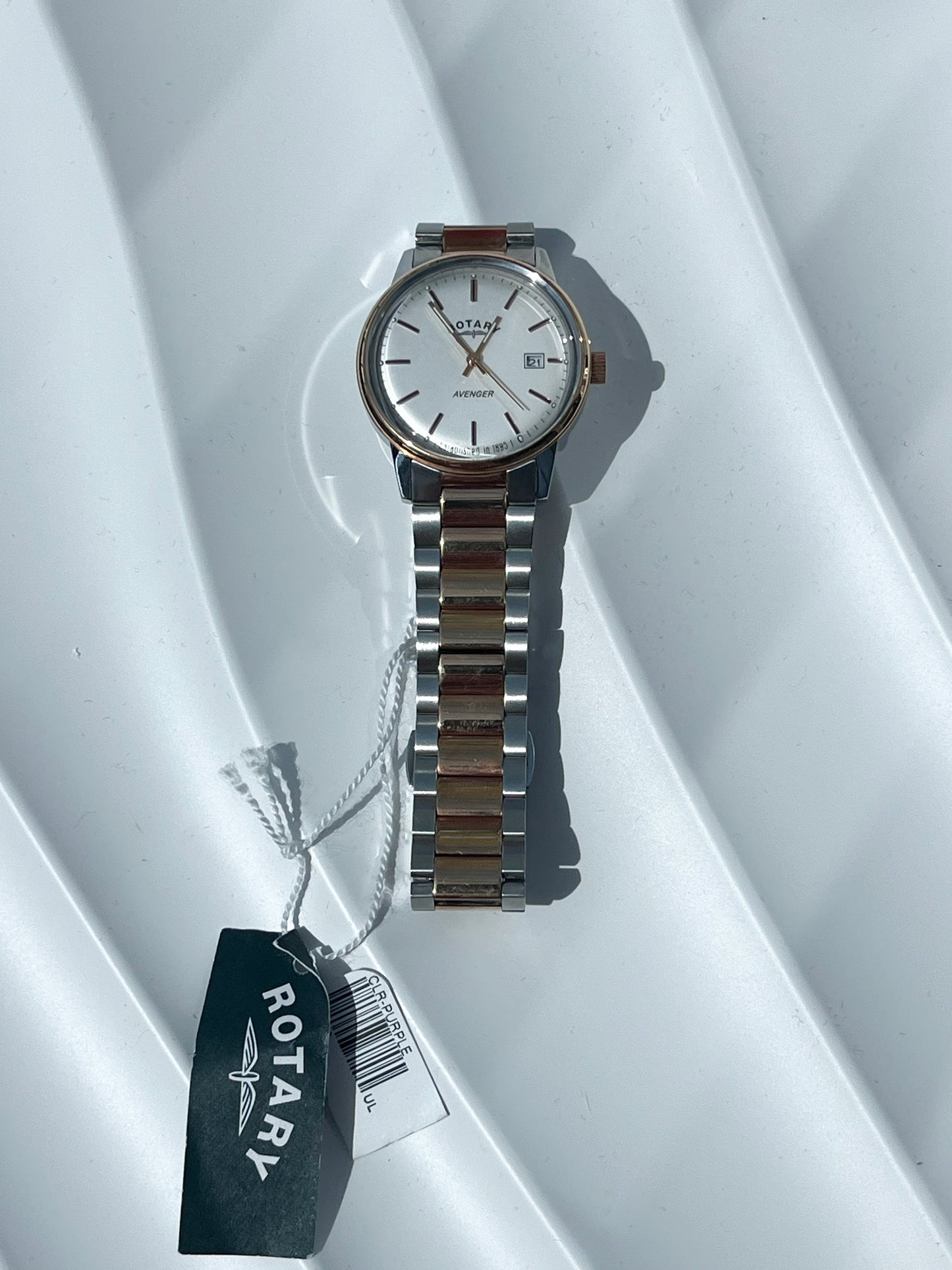 ROTARY KENSINGTON STEEL QUARTZ BRITISH NEVER USED WATCH