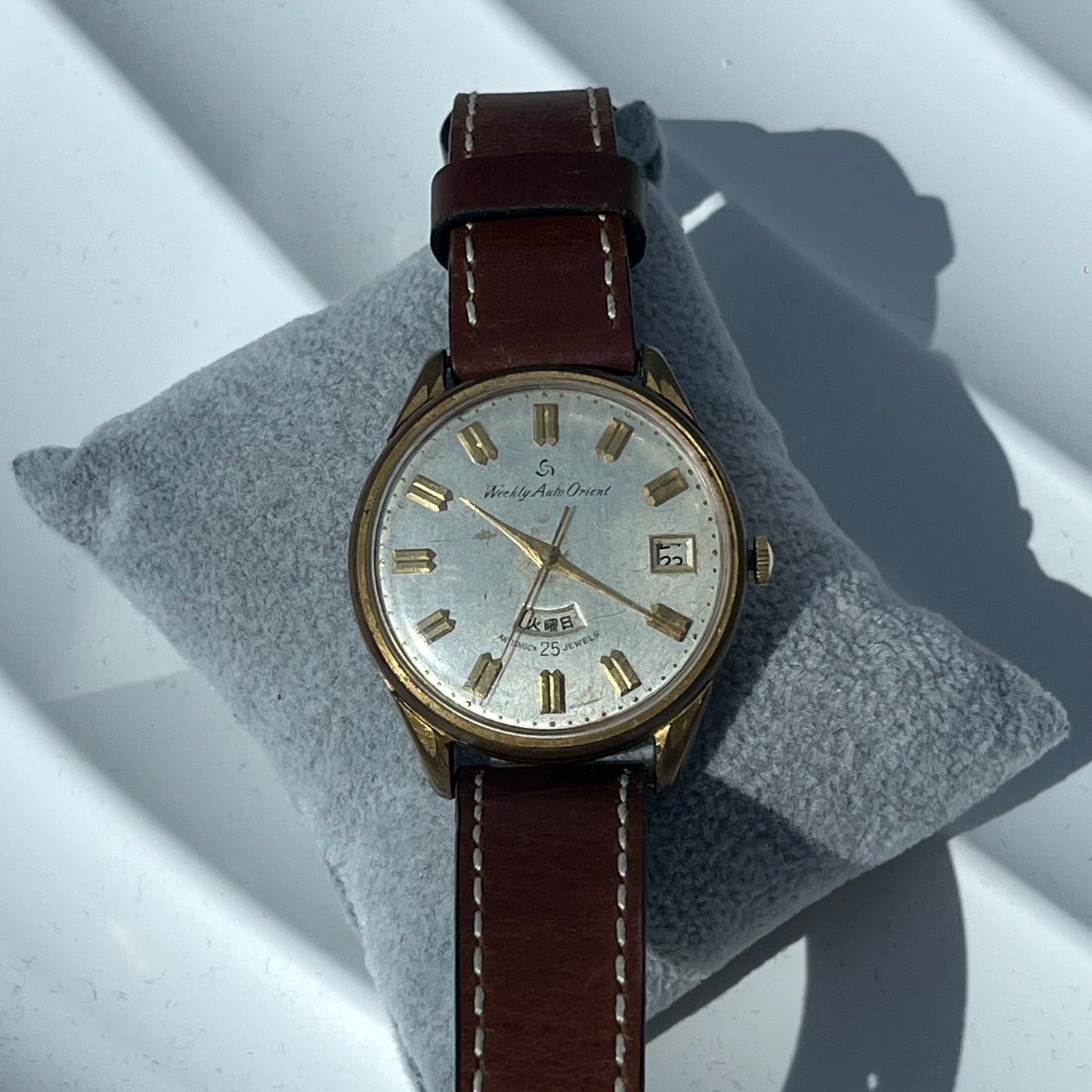 WEEKLY AUTO ORIENT GOLD PLATED JAPAN AUTOMATIC PRELOVED WATCH
