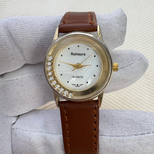 RUMOURS MOVING DIAMONDS LADIES QUARTZ PREOWNED 1990s JAPAN WATCH