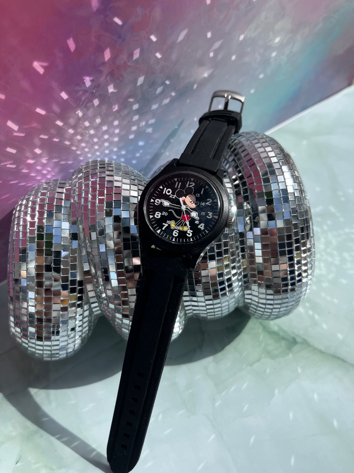 MICKEY MOUSE BLACK QUARTZ JAPAN PRELOVED WATCH