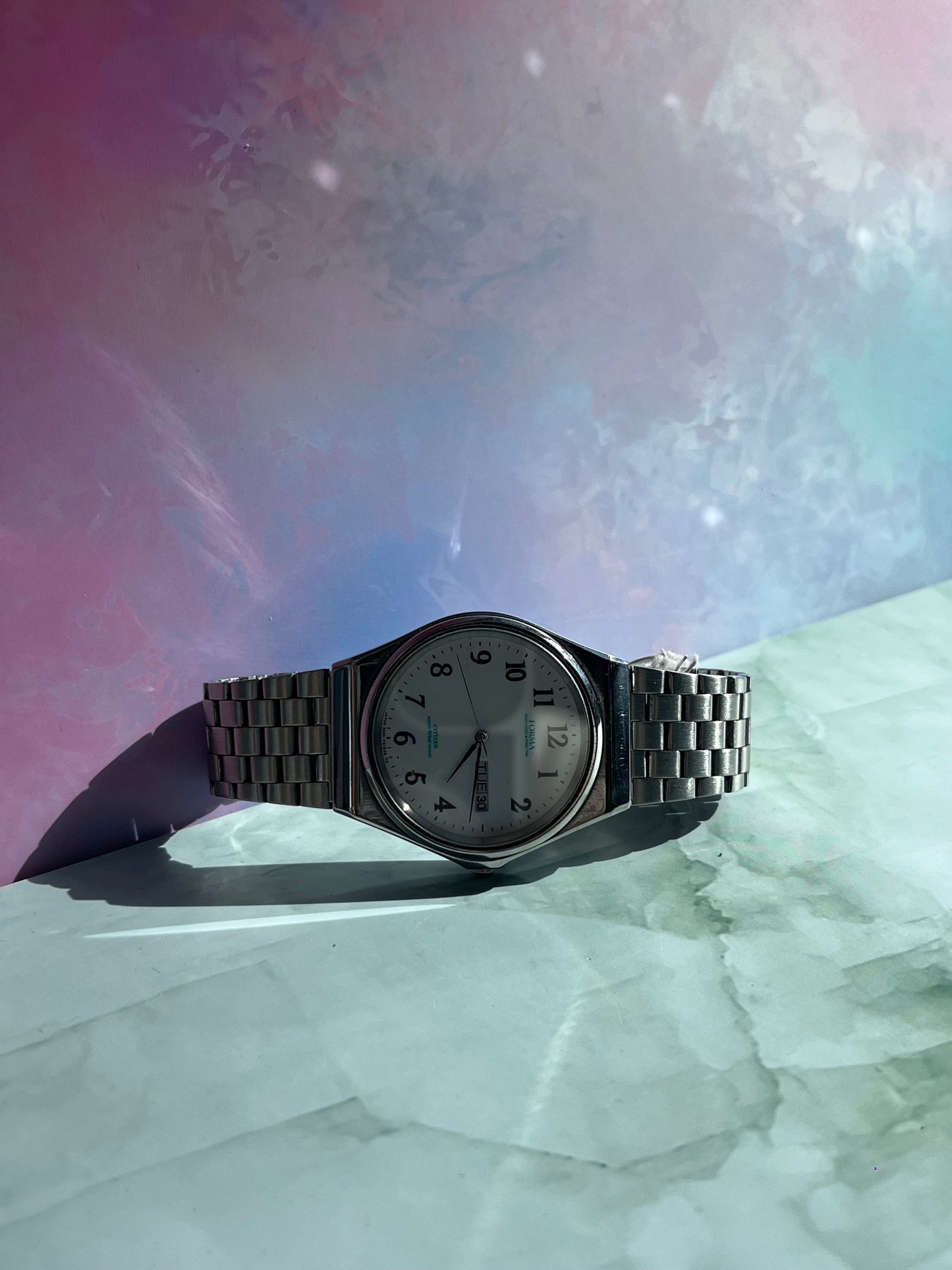 CITIZEN FORMA 1980S STEEL QUARTZ DAYDATE JAPAN PRELOVED WATCH