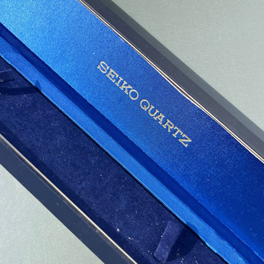 ORIGINAL SEIKO QUARTZ WATCH PRESENTATION BOX – BLUE
