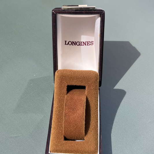VINTAGE LONGINES ORIGINAL WATCH PRESENTATION BOX BROWN DISPLAY CASE