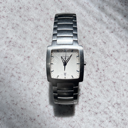 LONGINES RECTANGULAR STAINLESS STEEL QUARTZ WATCH