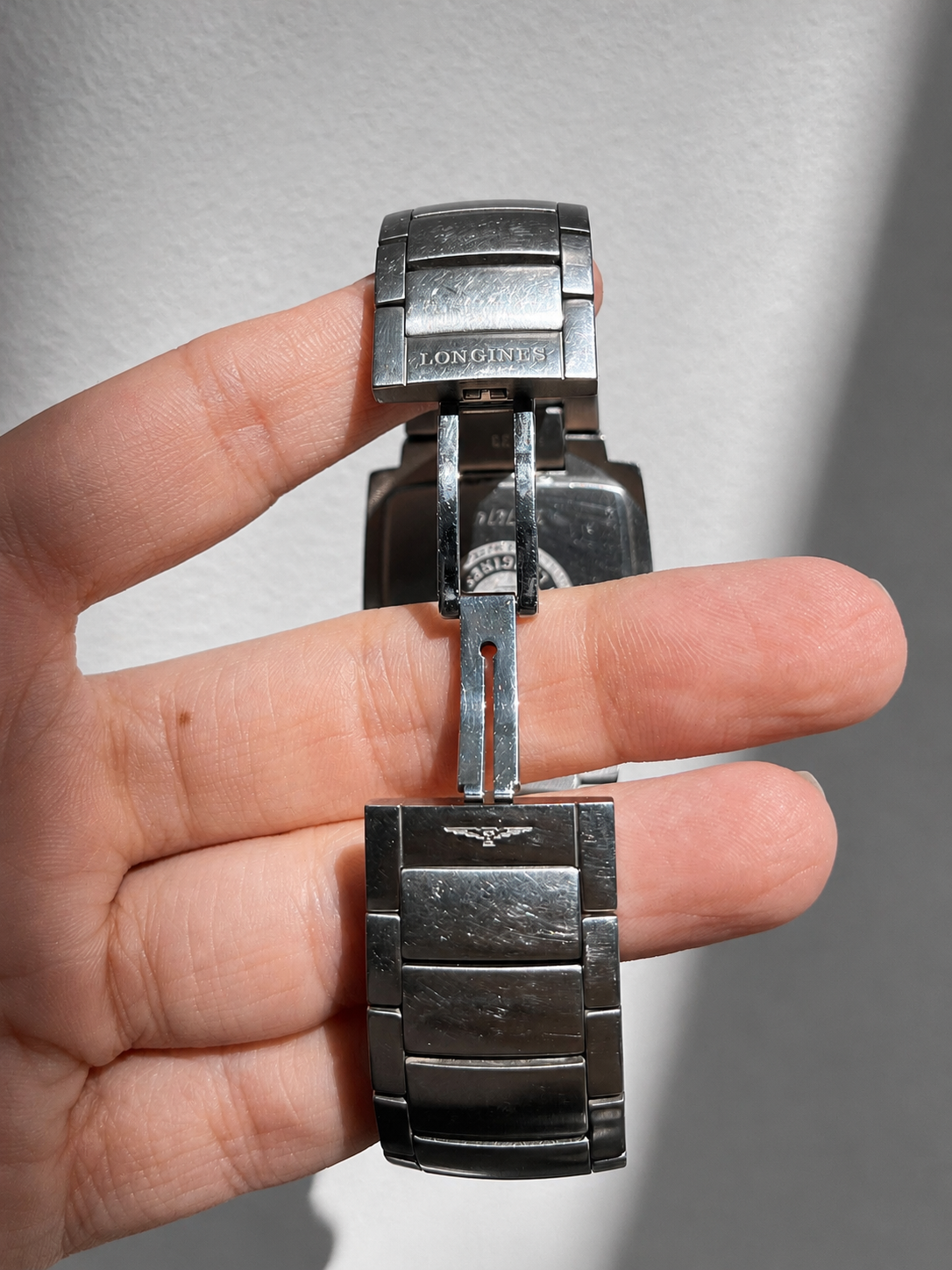 LONGINES RECTANGULAR STAINLESS STEEL QUARTZ WATCH