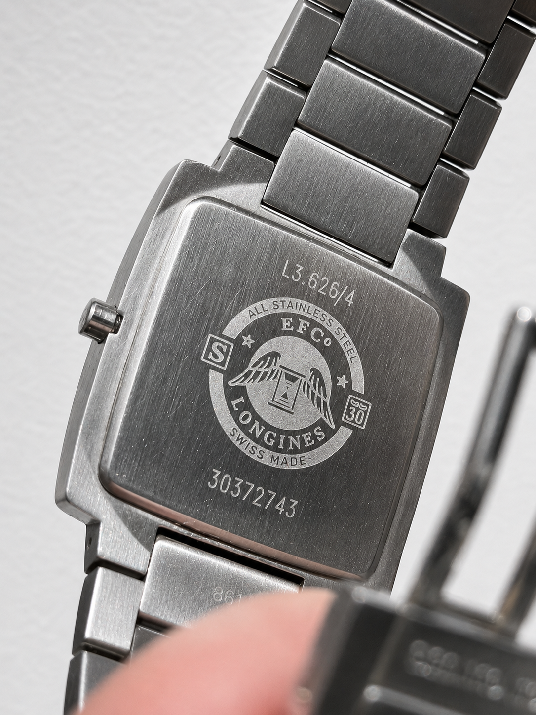 LONGINES RECTANGULAR STAINLESS STEEL QUARTZ WATCH