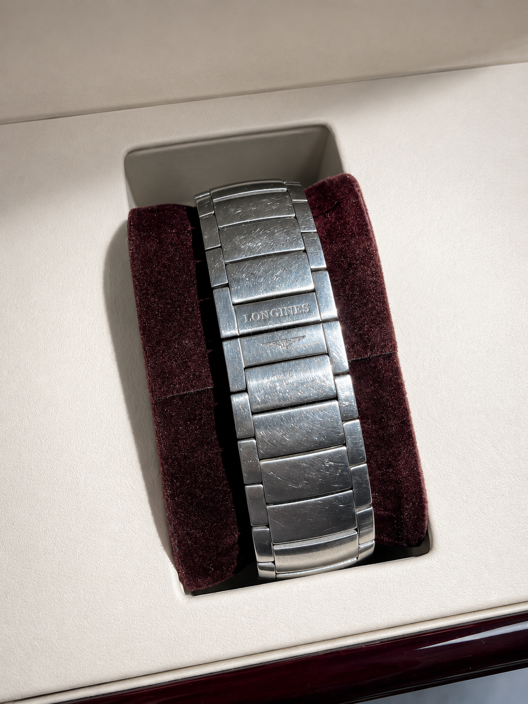 LONGINES RECTANGULAR STAINLESS STEEL QUARTZ WATCH