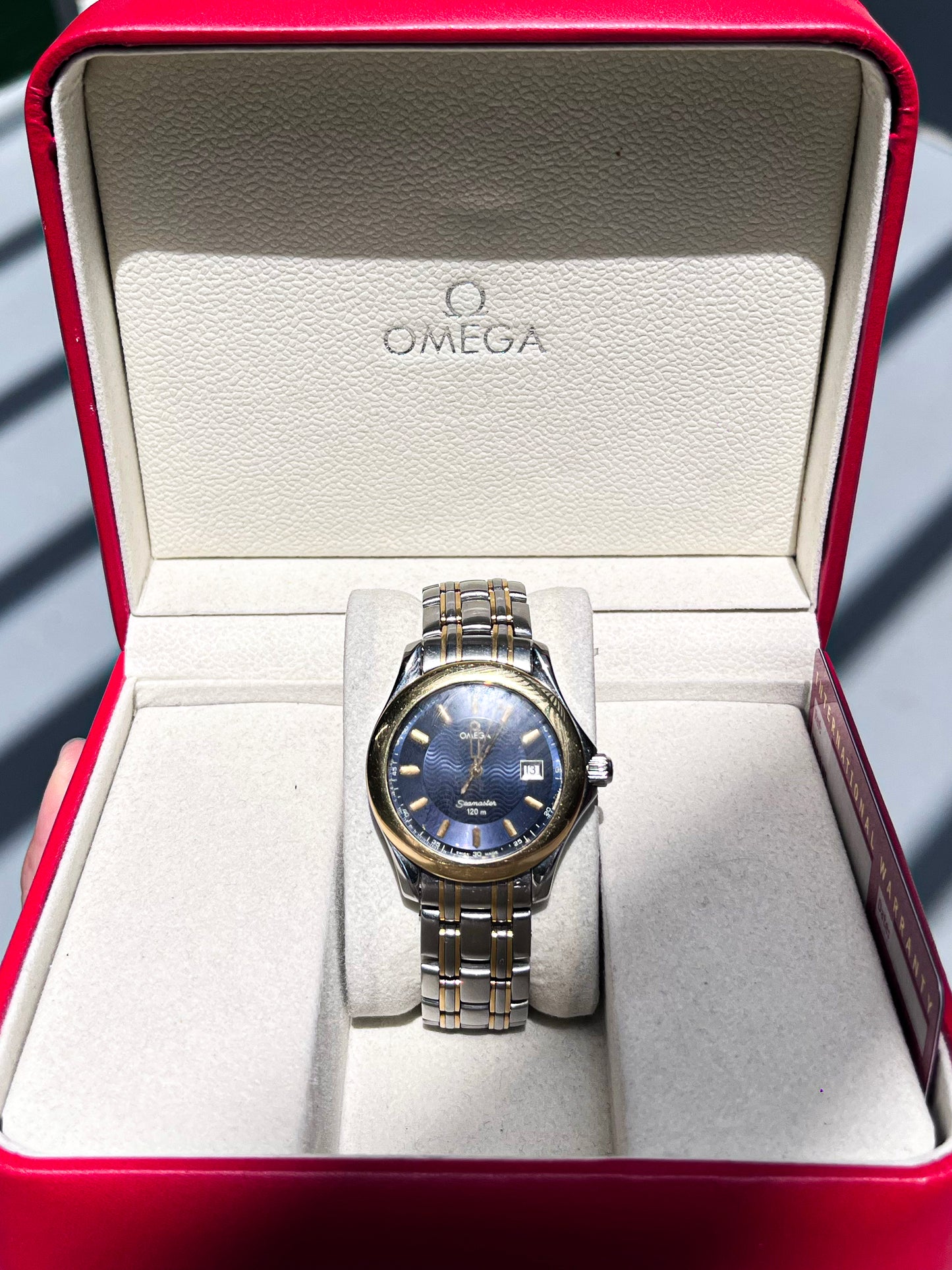 OMEGA SEAMASTER 120M TWO TONE QUARTZ SWISS PREOWNED WATCH