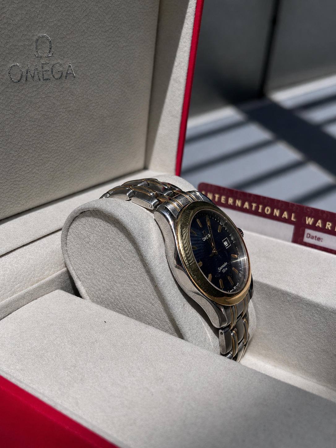 OMEGA SEAMASTER 120M TWO TONE QUARTZ SWISS PREOWNED WATCH