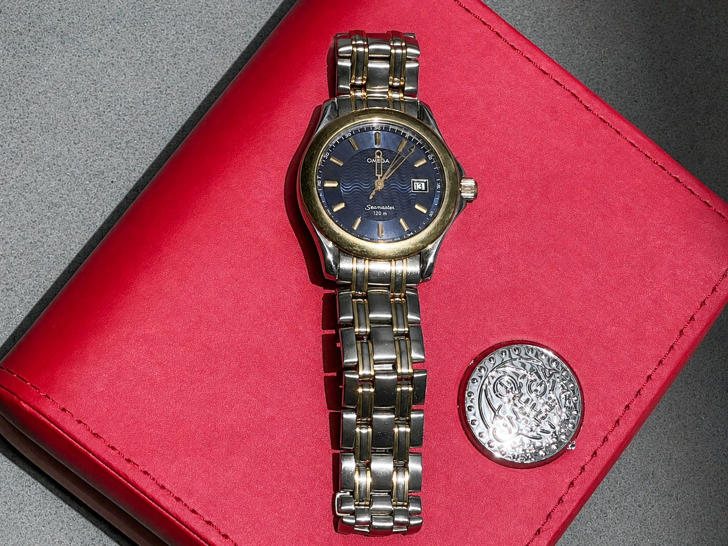 OMEGA SEAMASTER 120M TWO TONE QUARTZ SWISS PREOWNED WATCH