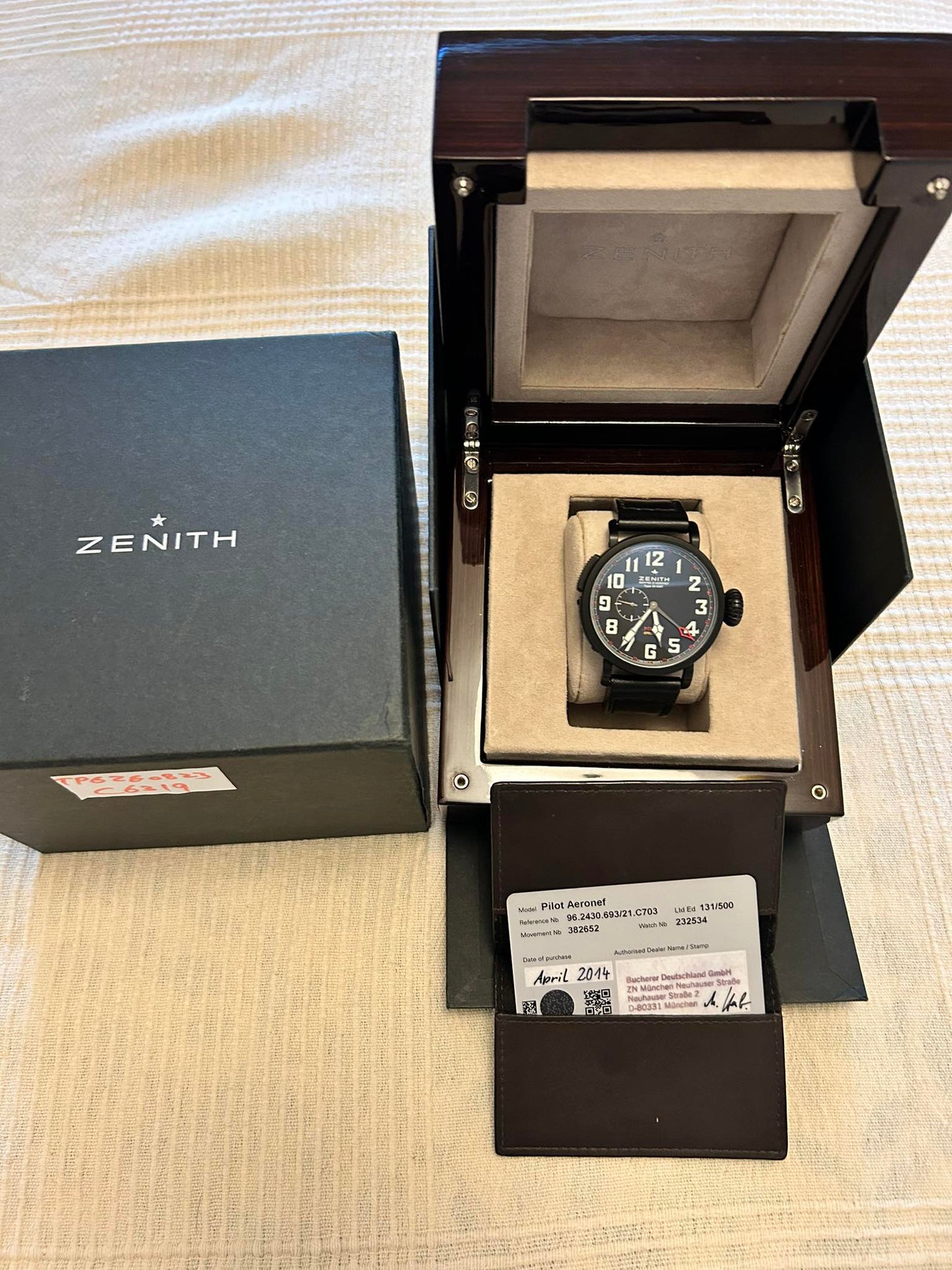 ZENITH SPECIAL PILOT GMT TYPE 20 AUTOMATIC 500 LIMITED EDITION TITANIUM SWISS