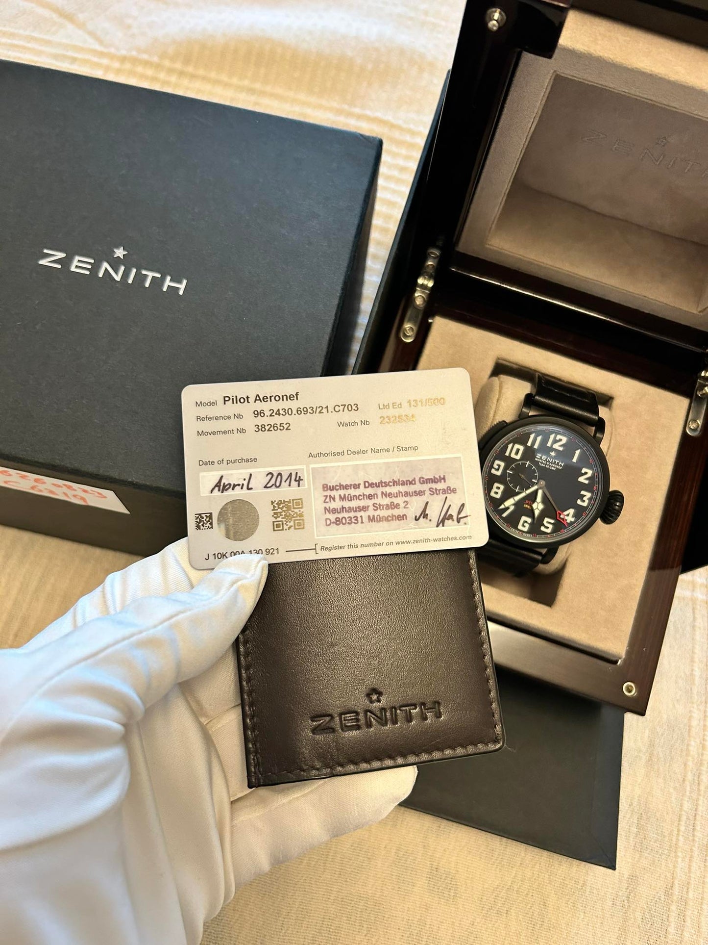 ZENITH SPECIAL PILOT GMT TYPE 20 AUTOMATIC 500 LIMITED EDITION TITANIUM SWISS