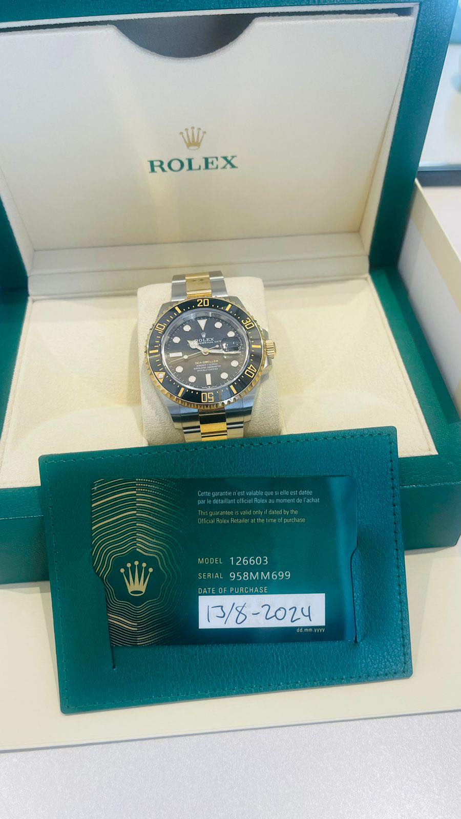 ROLEX SEA-DWELLER OYSTER AUTOMATIC YEAR:AUGUST 2024 FULL-SET SWISS