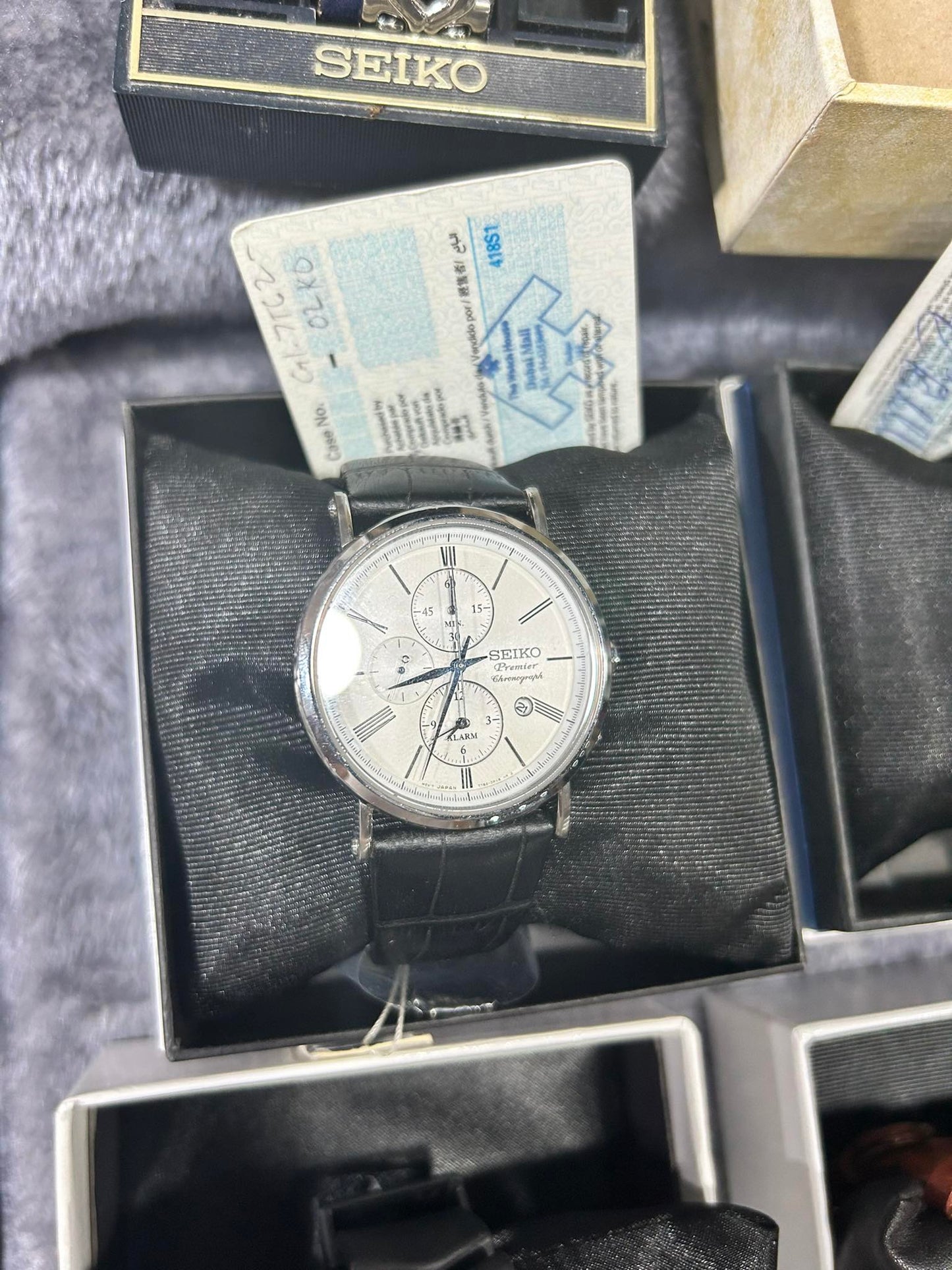 SEIKO PREMIER HERITAGE CHRONOGRAPH NEVER USED DUBAI MALL 2023 QUARTZ JAPAN GENTS